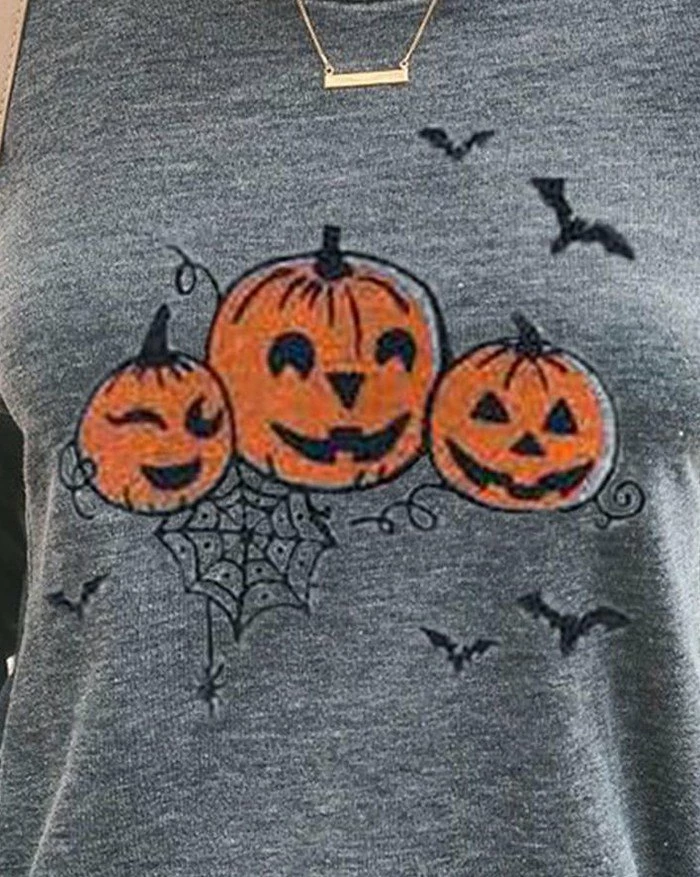 Emmiol Halloween Pumpkin Print Long Sleeve Sweatshirt - Image 3