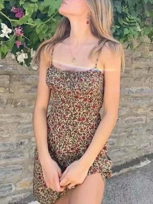 Emmiol Lace Up Floral Slip Mini Dress - Image 4