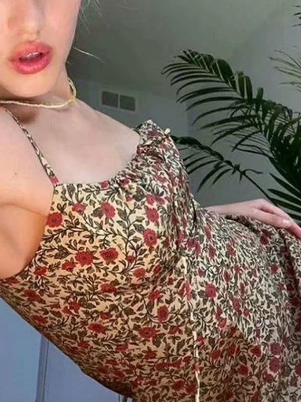 Emmiol Lace Up Floral Slip Mini Dress - Image 2