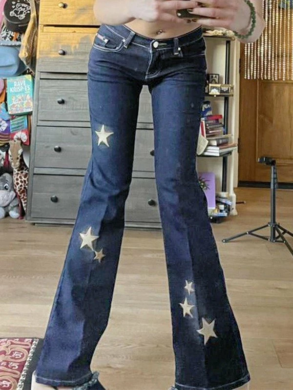 Emmiol Star Embroidered Flare Jeans - Image 4
