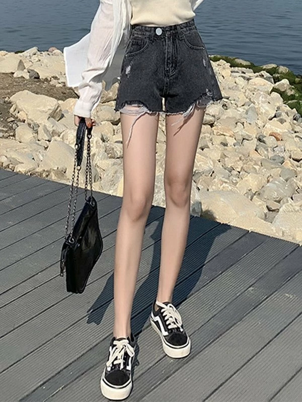 Emmiol Raw Cut Hem Distressed Denim Shorts - Image 3