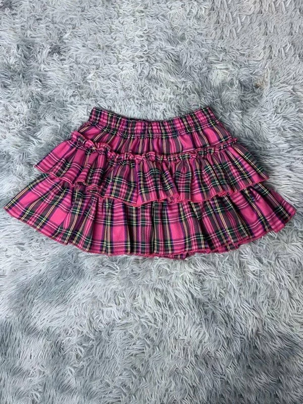 Emmiol Plaid Pleated Tiered Mini Skirt - Image 5