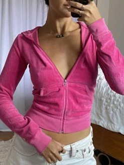 Emmiol Velvet Zip Up Hoodie