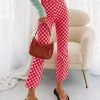 Emmiol Checkered Print Cropped Straight Leg Pants