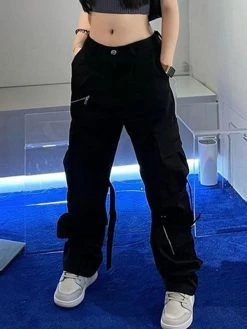 Emmiol Strap Detail Pocket Cargo Pants