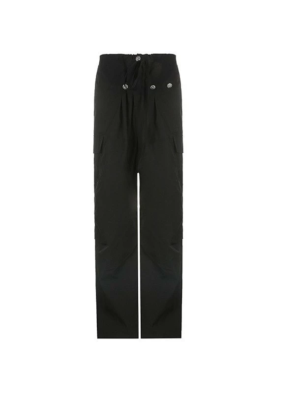 Emmiol Metal Decor Black Cargo Pants - Image 5