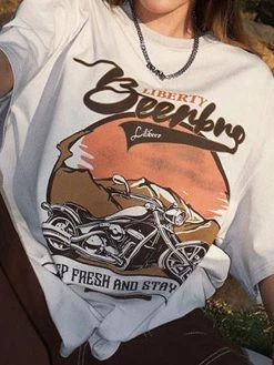 Emmiol Retro Moto Graphic Short Sleeve Tee