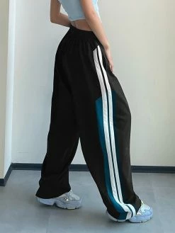 Emmiol Patchwork Striped Baggy Sweatpants
