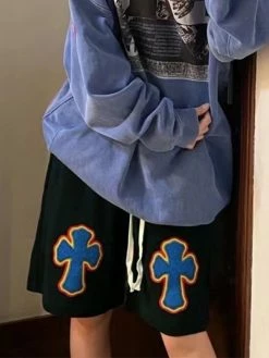 Emmiol Toweling Cross Black Casual Shorts