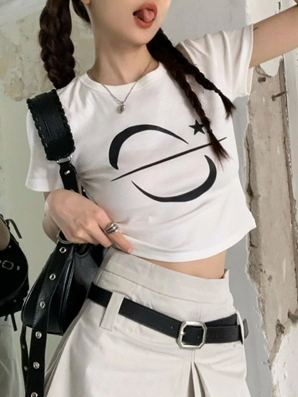 Emmiol Galaxy Star White Baby Crop Top - Image 8