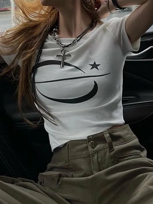 Emmiol Galaxy Star White Baby Crop Top - Image 4