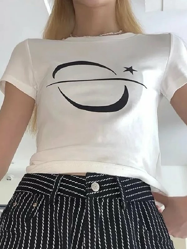 Emmiol Galaxy Star White Baby Crop Top - Image 2