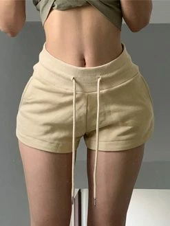 Emmiol Mini Solid Color Casual Sweat Shorts