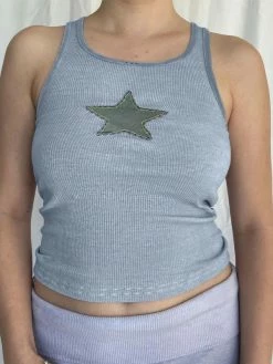 Emmiol Star Patch Crop Ribbed Tank Top