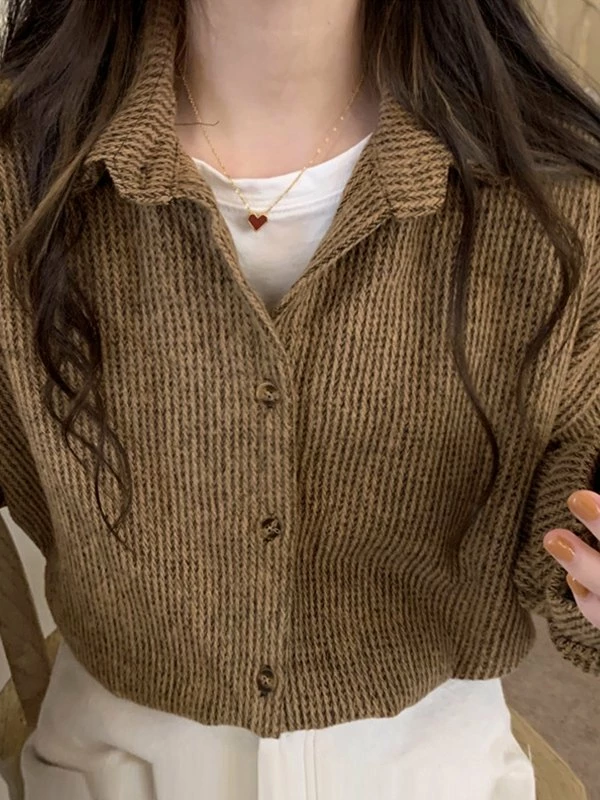 Emmiol Vintage Brushed Button Down Long Sleeve Blouse - Image 6