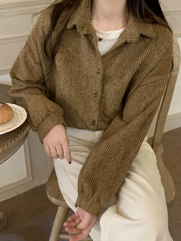 Emmiol Vintage Brushed Button Down Long Sleeve Blouse - Image 2