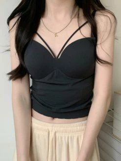 Emmiol Strappy Padded Crop Cami Top