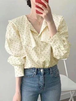 Emmiol Polka Dot Puff Sleeve Blouse