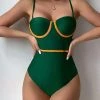 Emmiol Panel Trim Green One Piece Swimsuit