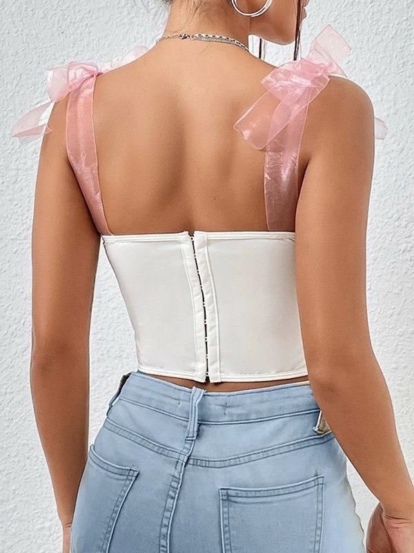 Emmiol Tie Strap Broderie Lace Corset Top - Image 5