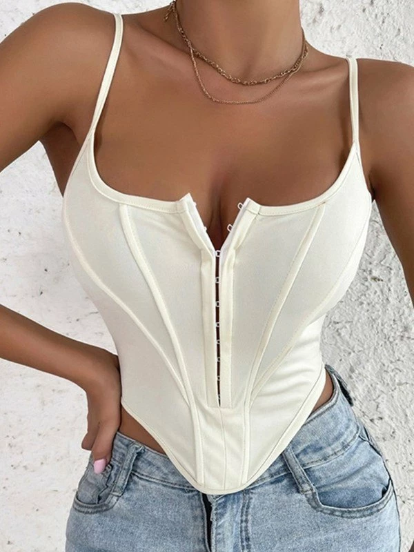 Emmiol Patchwork Eye Hook Y2K Corset Top - Image 2